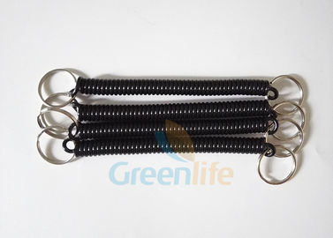 Baraço retrátil flexível do cabo da bobina de TPU com ambos os anéis rachados extremidades