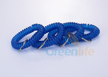 Suporte plástico azul de expansão da chave da espiral da bobina do pulso com anel rachado folheado a níquel
