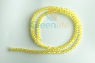 Cabo retrátil amarelo translúcido da bobina, trela espiral lisa da bobina do Sup um comprimento de 1 medidor