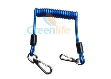 Fio azul plástico o cabo bobinado da correia para trabalhar na altura mantém ferramentas seguras